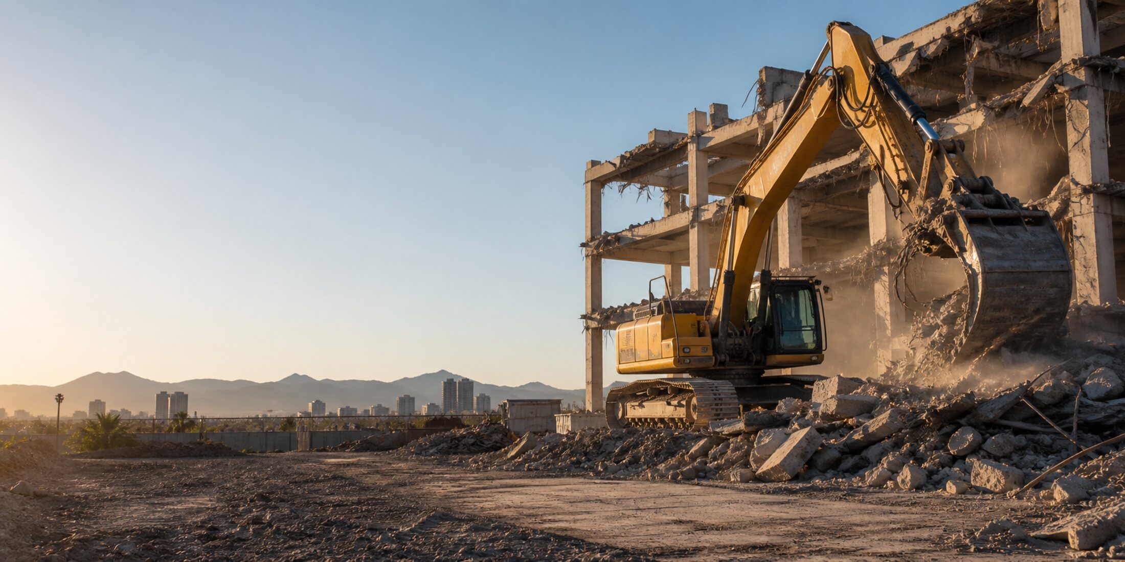 Site demolition crew preparing a commercial property